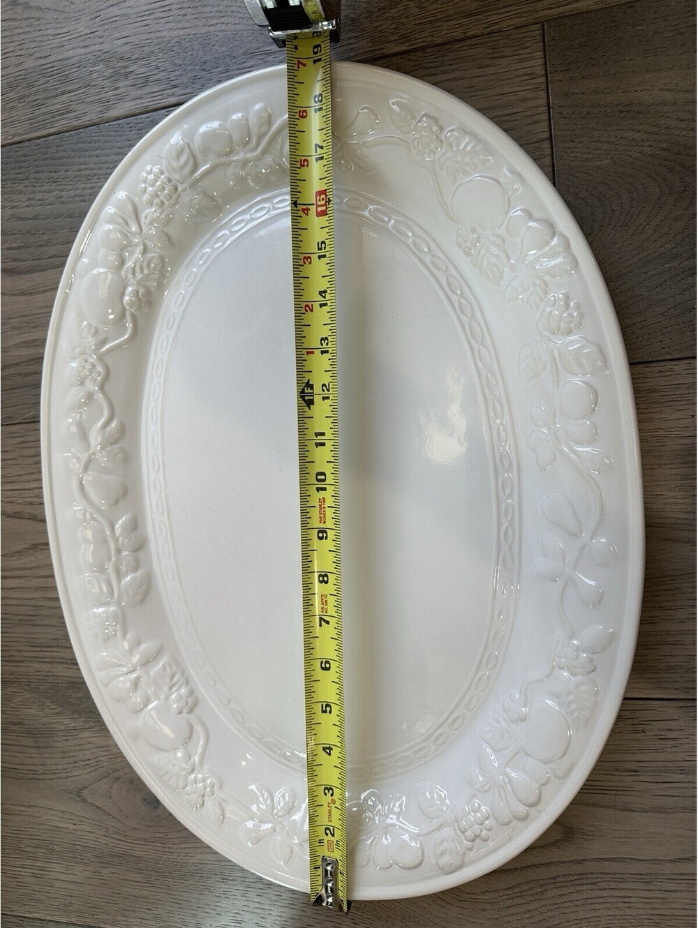 Vintage Gibson Home Fruitful White Durastone Oval Platter 18.75 Inches Ceramic - Picture 3 of 7